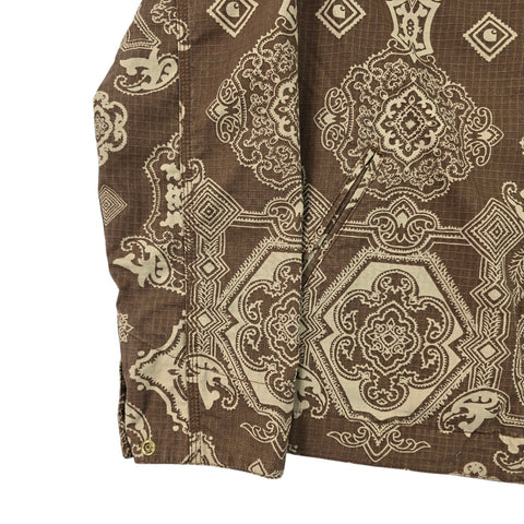 Carhartt WIP Detroit Bandana Pattern Jacket Brown Men's Large