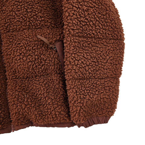 The North Face Nuptse High Pile Sherpa Down Puffer Jacket Brown Men's XL