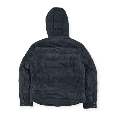 Polo Ralph Lauren Suede Leather Quilted Jacket Navy Blue Men's Large