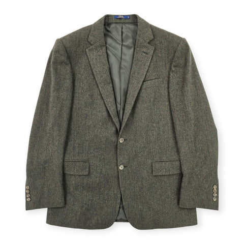 Polo Ralph Lauren Wool Herringbone Single Breasted Blazer Green Men's Size 42R