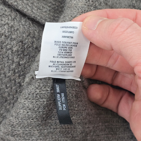 RRL Ralph Lauren 100% Cashmere Knitted Cardigan Grey Men's Small