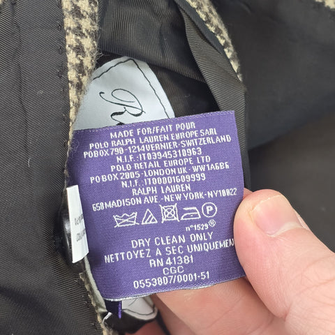 Ralph Lauren Purple Label Cashmere Houndstooth Blazer Men's Size 46L