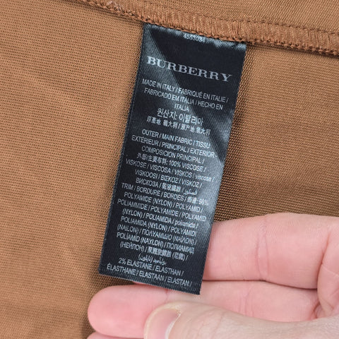 Burberry High Shine Technical Track Jacket Brown Men's Small