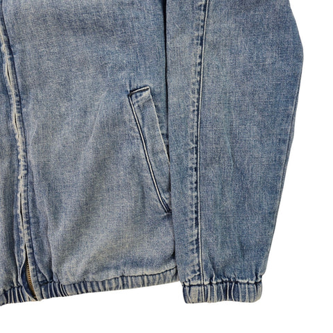 Polo Ralph Lauren Cross Flags Spellout Denim Bomber Jacket Blue Men's Small