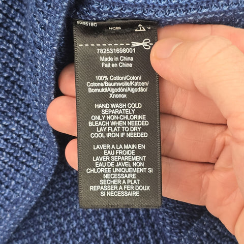 RRL Ralph Lauren Waffle Knitted Jumper Blue Men's Large