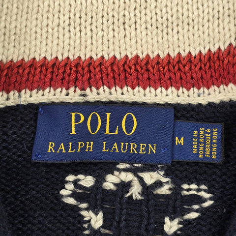 Polo Ralph Lauren USA Flag Shawl Knitted Cardigan Men's Medium