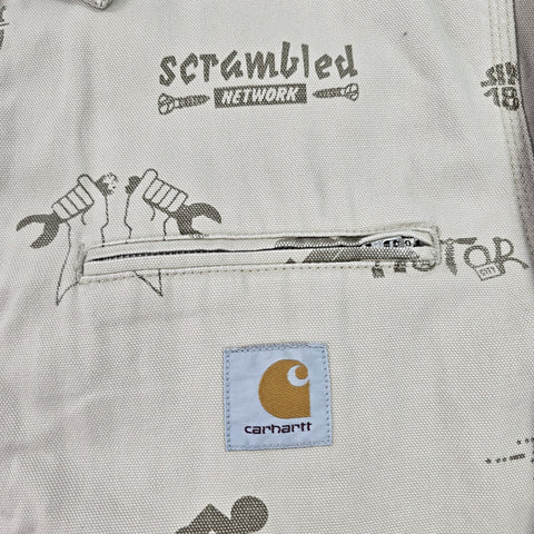 Carhartt WIP Detroit Motor City Graphic Bomber Jacket Brown Men's XL