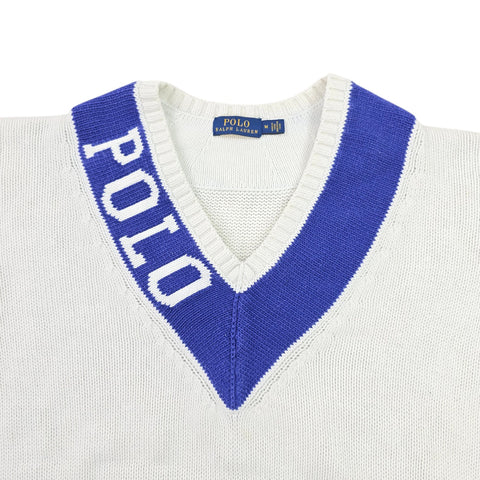 Polo Ralph Lauren Spellout Cricket Knitted Jumper White Men's Medium