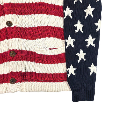Polo Ralph Lauren USA Flag Shawl Knitted Cardigan Men's Medium