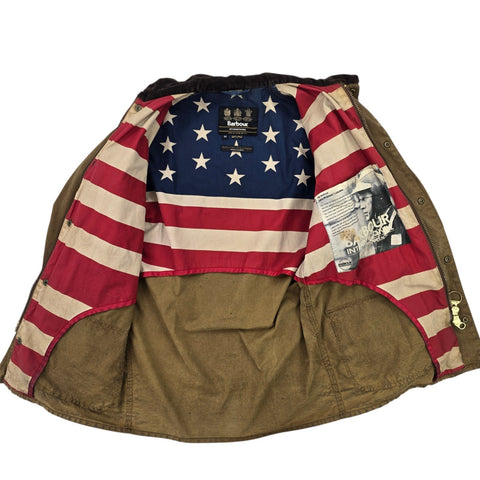 Barbour International Steve McQueen Washington Waxed Jacket Brown Men's Medium