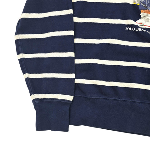 Polo Ralph Lauren Bear Spellout Striped Sweatshirt Men's Medium