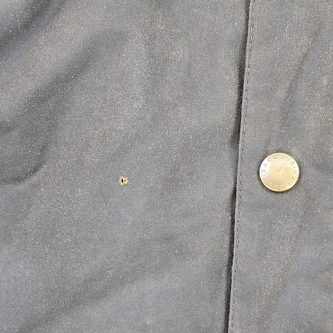 Barbour Catrick Great Coat Waxed Bomber Shearling Jacket Brown Men's Medium