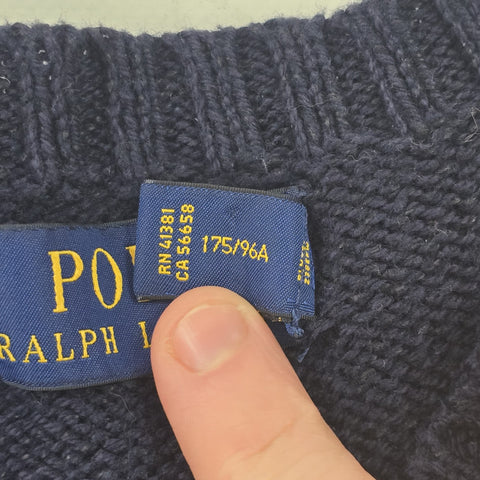 Polo Ralph Lauren Bear Knitted Jumper Blue Men's Medium