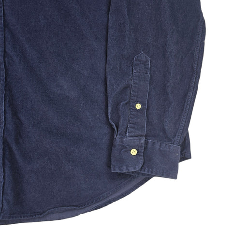 Polo Ralph Lauren Bear Corduroy Long Sleeve Shirt Blue Men's XXL
