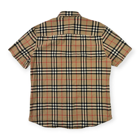 Burberry Caxton Poplin Nova Check Short Sleeve Shirt Men's Large