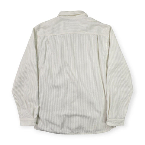 Stone Island 2022 Corduroy Spellout Overshirt White Men's XXL
