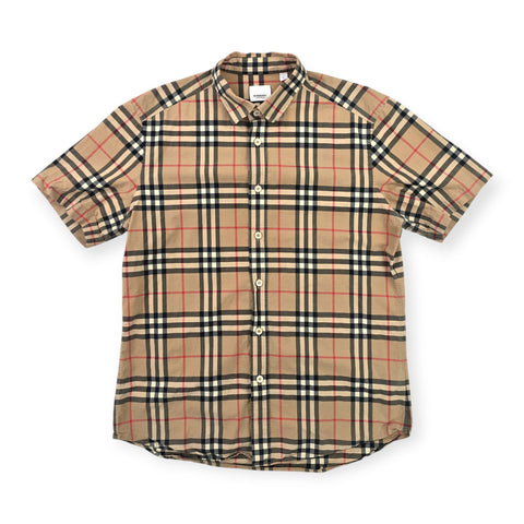 Burberry Nova Check Short Sleeve Shirt Men's Large