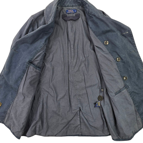 Polo Ralph Lauren Double Breasted Naval Peacoat Blue Men's Large