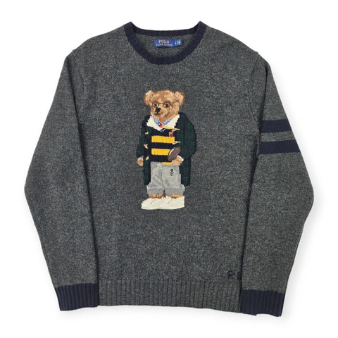 Polo Ralph Lauren Bear Knitted Jumper Grey Men's Large
