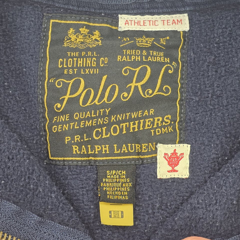 Polo Ralph Lauren R.F.C Rose Rugby 1/4 Zip Graphic Sweatshirt Blue Men's Small