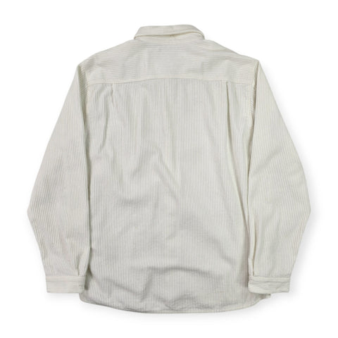 Stone Island 2022 Corduroy Spellout Overshirt White Men's XXL