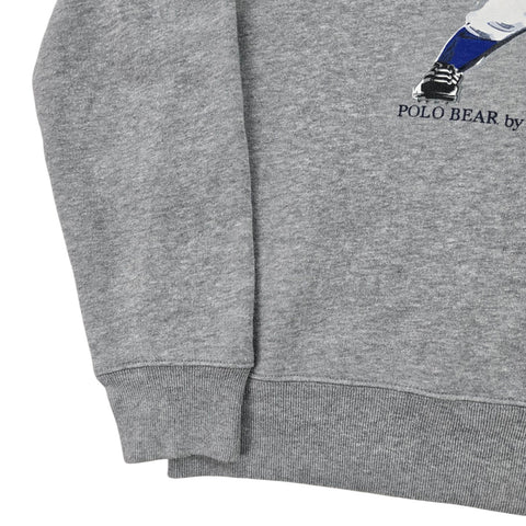 Polo Ralph Lauren Rare Bear LA Dodgers Baseball Sweatshirt Grey Mens Small