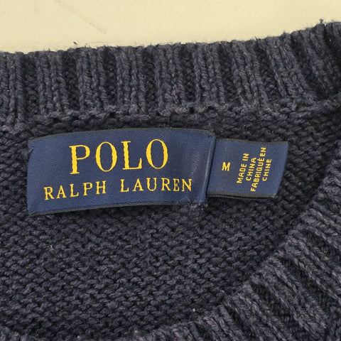 Polo Ralph Lauren Bear Knitted Jumper Blue Men's Medium