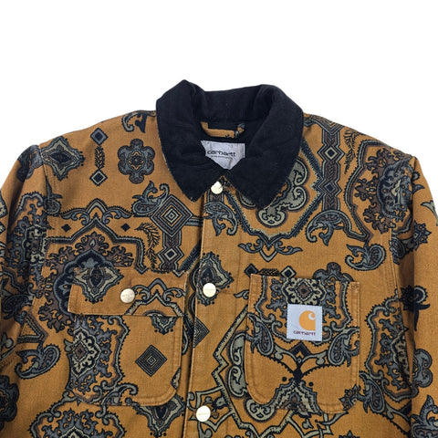 Carhartt WIP Michigan Paisley Print Quilt Lined Chore Jacket Men's Small