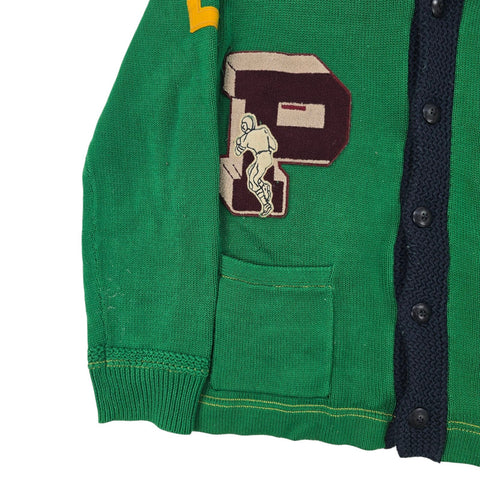 Polo Ralph Lauren Letterman Varsity P-Wing Knitted Cardigan Green Men's Large