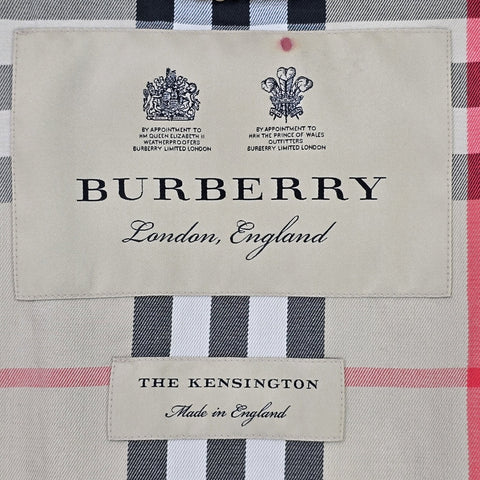 Burberry Kensington Double Breasted Nova Check Trench Coat Brown Men's Large