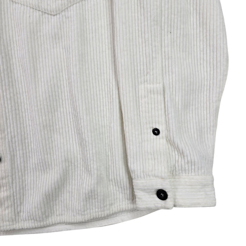 Stone Island 2022 Corduroy Spellout Overshirt White Men's XXL