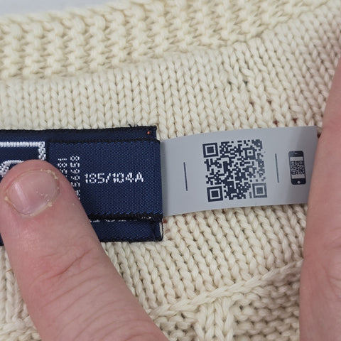 Polo Ralph Lauren Cable Knit Cricket Vest Jumper Cream Men's XL