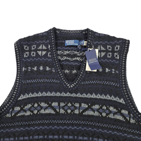 Polo Ralph Lauren Fair Isle Knit Vest Jumper Grey Men's XL