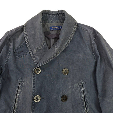 Polo Ralph Lauren Double Breasted Naval Peacoat Blue Men's Large