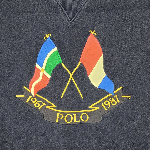 Polo Ralph Lauren Rare Cross Flags Sweatshirt Blue Men's Large