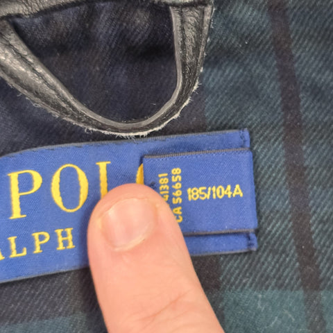 Polo Ralph Lauren Leather Bomber Jacket Black Men's XL