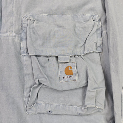 Carhartt WIP Berm Dyed Utility 1/2 Zip Anorak Jacket Blue Men's Medium