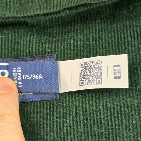 Polo Ralph Lauren Corduroy Puffer Jacket Green Men's Medium