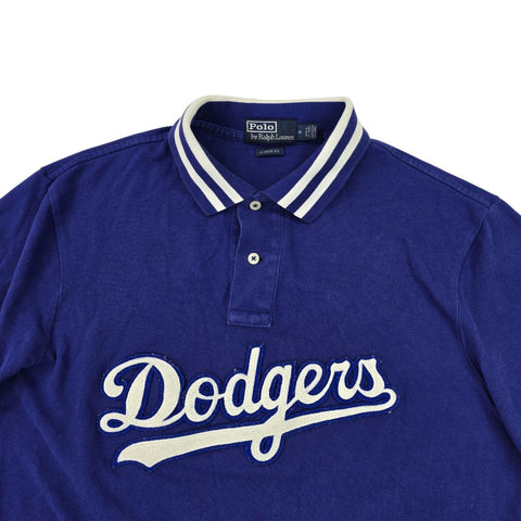 Polo Ralph Lauren LA Dodgers Baseball Spellout Polo Shirt Blue Men's Medium
