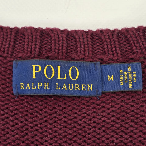 Polo Ralph Lauren Spellout Knitted Jumper Purple Men's Medium