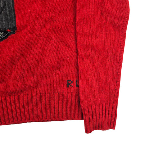 Polo Ralph Lauren Bear Knitted Jumper Red Men's Medium