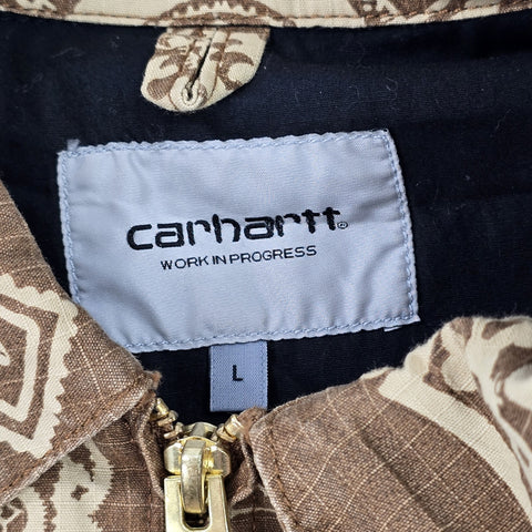 Carhartt WIP Detroit Bandana Pattern Jacket Brown Men's Large