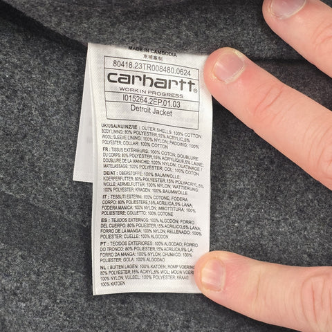 Carhartt WIP Detroit Blanket Lined Jacket Grey Men's Medium