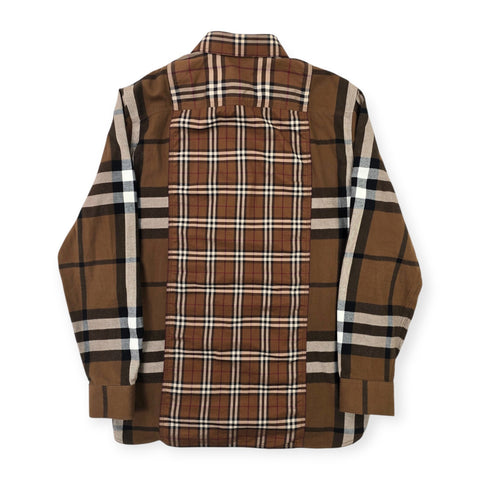 Burberry Patchwork Nova Check Long Sleeve Shirt Men's Medium