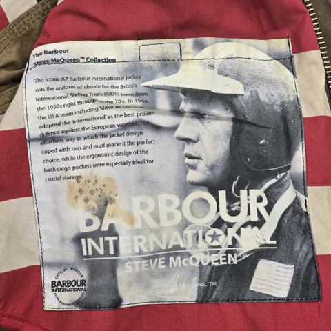 Barbour International Steve McQueen Washington Waxed Jacket Brown Men's Medium