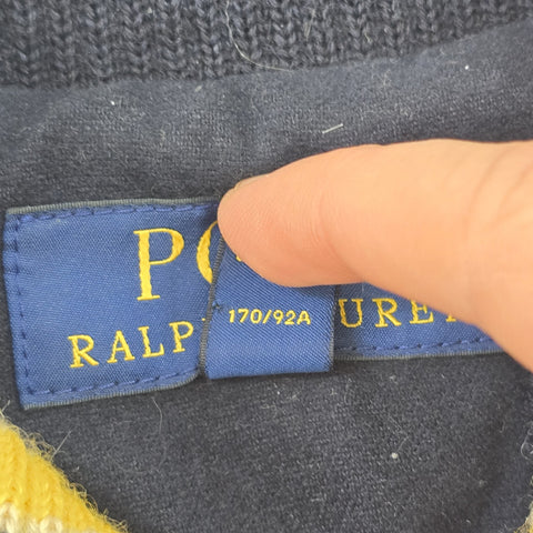 Polo Ralph Lauren Leather Letterman Varsity College Jacket Men's Small