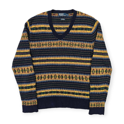 Polo Ralph Lauren Fair Isle Pattern Knitted Jumper Men's Medium