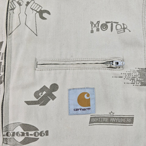 Carhartt WIP Detroit Motor City Graphic Bomber Jacket Brown Men's Large