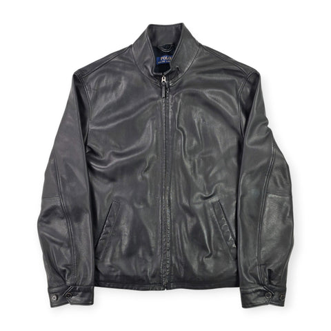 Polo Ralph Lauren Leather Bomber Jacket Black Men's XL