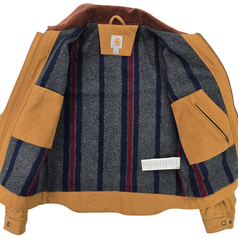 Carhartt Detroit Y2K Workwear Blanket Lined Jacket Brown Men's Small
